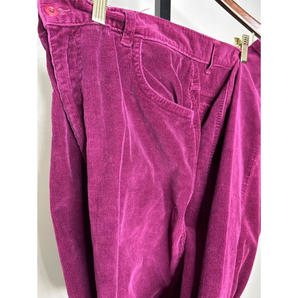 St John's Bay Corduroy Pants Women's Size 14T Tall Purple High Waisted Vintage